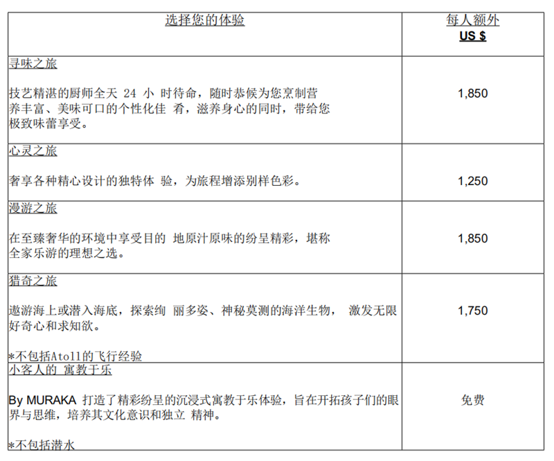 港丽岛活动价格表